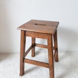Antique solid wood stool, antique French