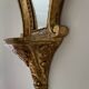Miroir doré vintage avec selette