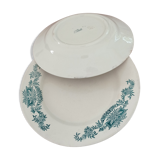 Assiettes plate Longchamp Terre de feu service : Lutèce. couleur : bleu-vert