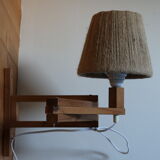 Wooden stem wall lamp