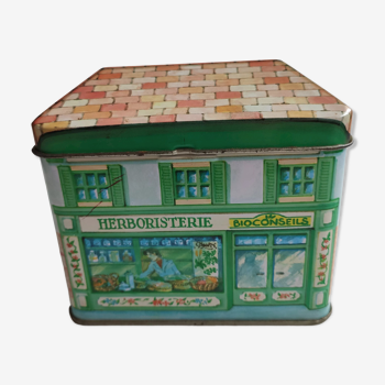 Vintage house painted metal box