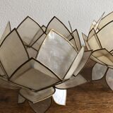 Lotus flowers in mother-of-pearl sconces
