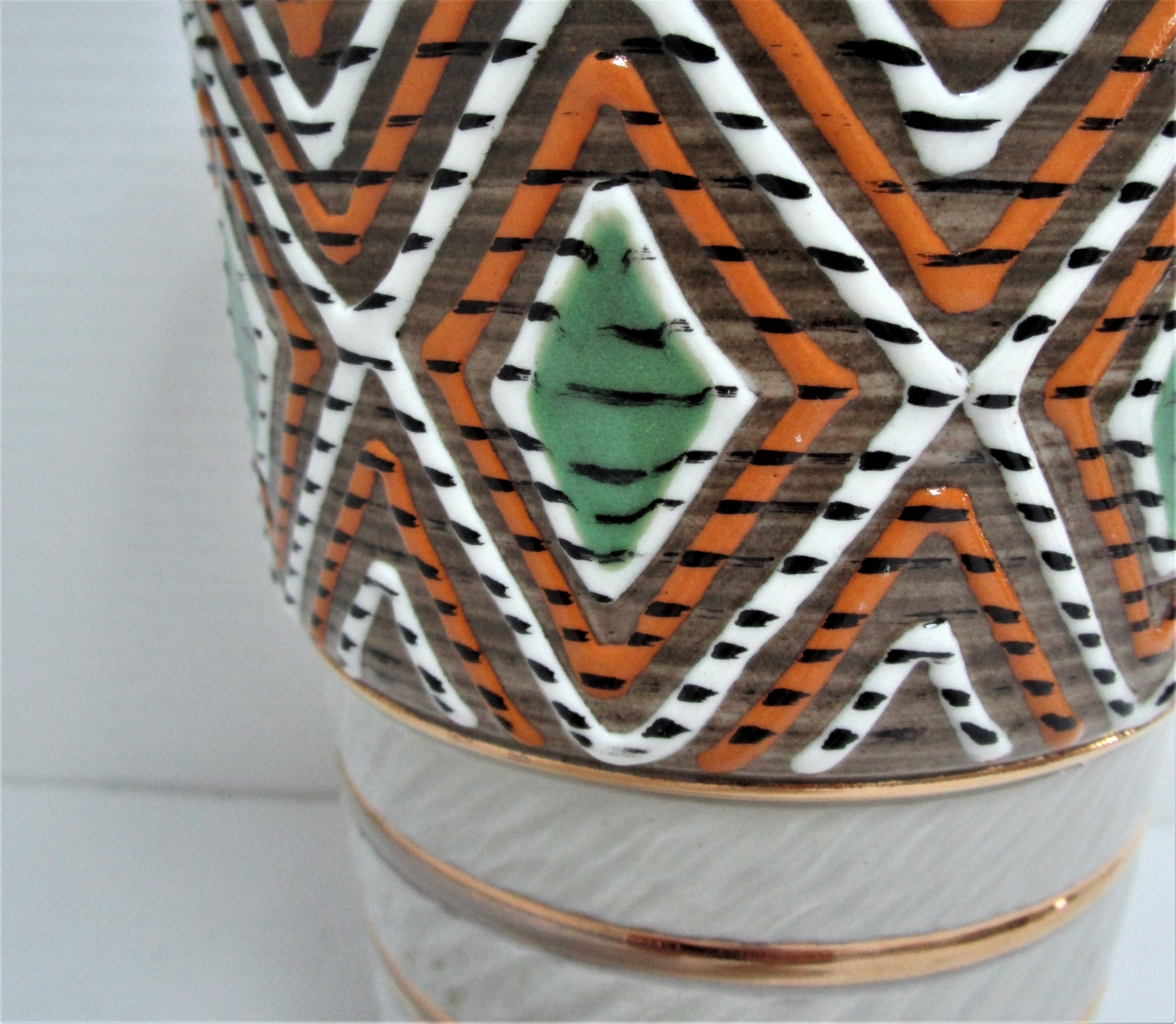 Jacques Breugnot enamelled ceramic vase 60s