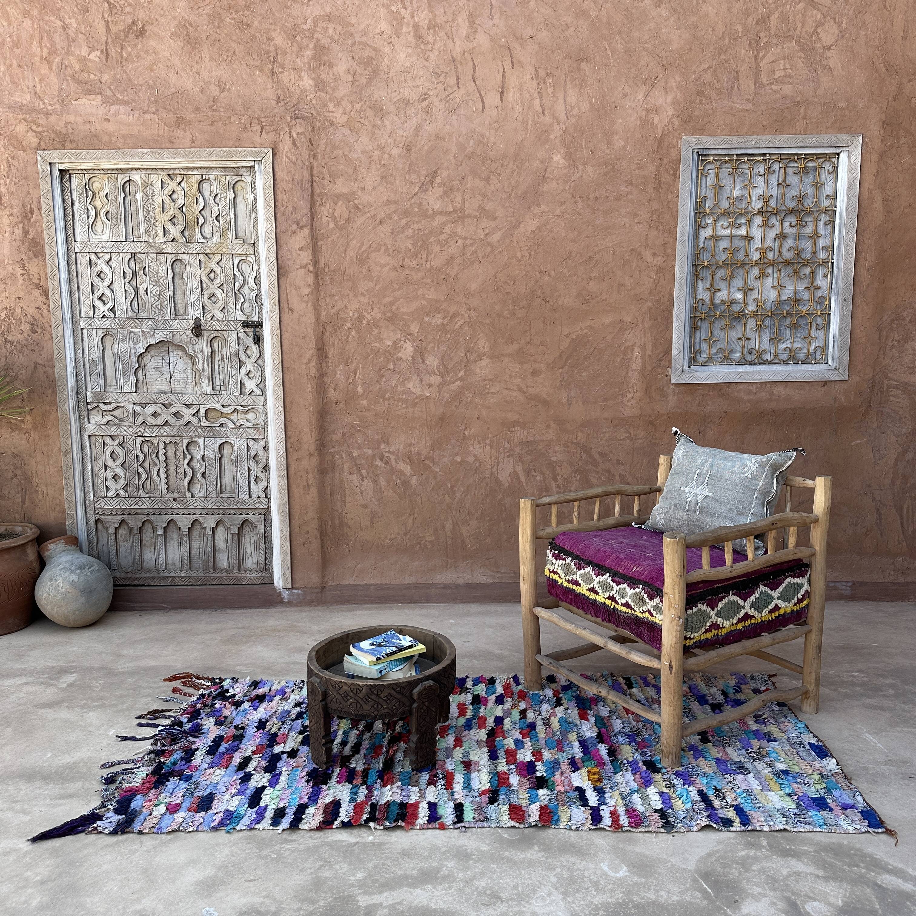 Colorful Boucherouite Moroccan rug - 95 x 211 cm