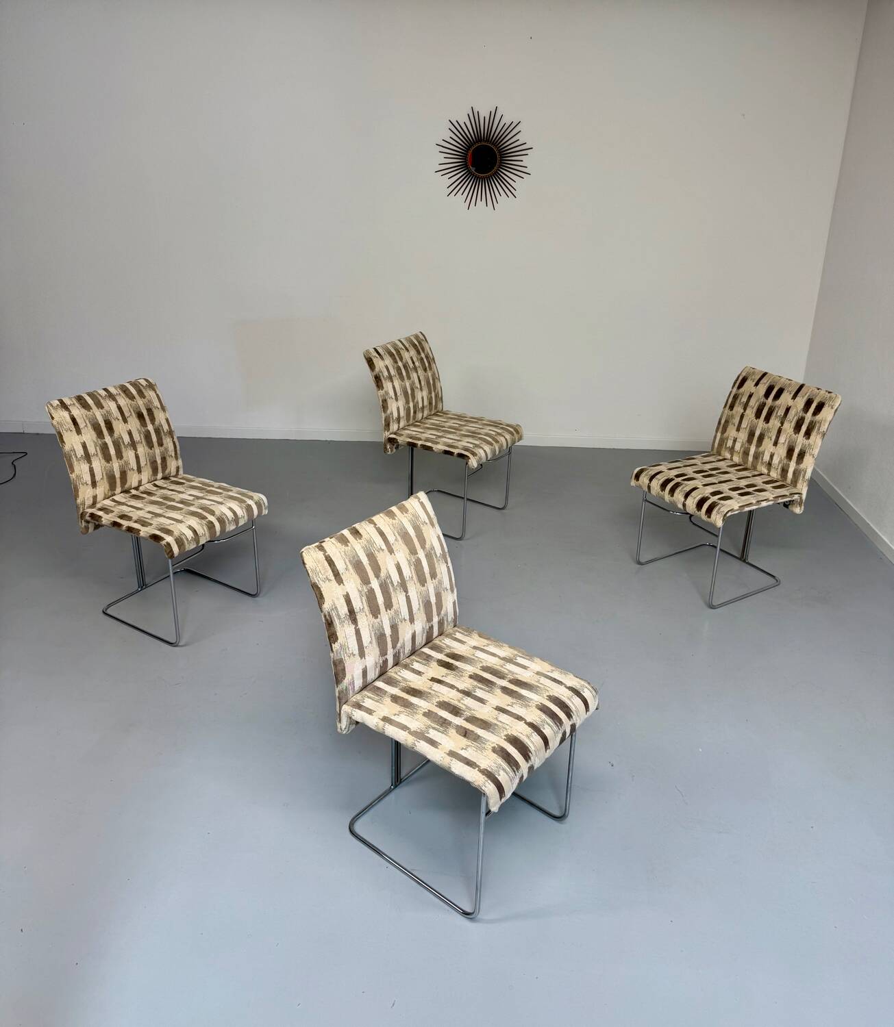 Set of 4 old Saporiti Italia chairs from the 1970s, Ernes design