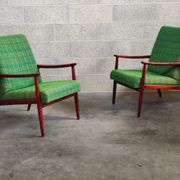 Pair of green armchairs by Jiri Jiroutek for Interier Praha 1960