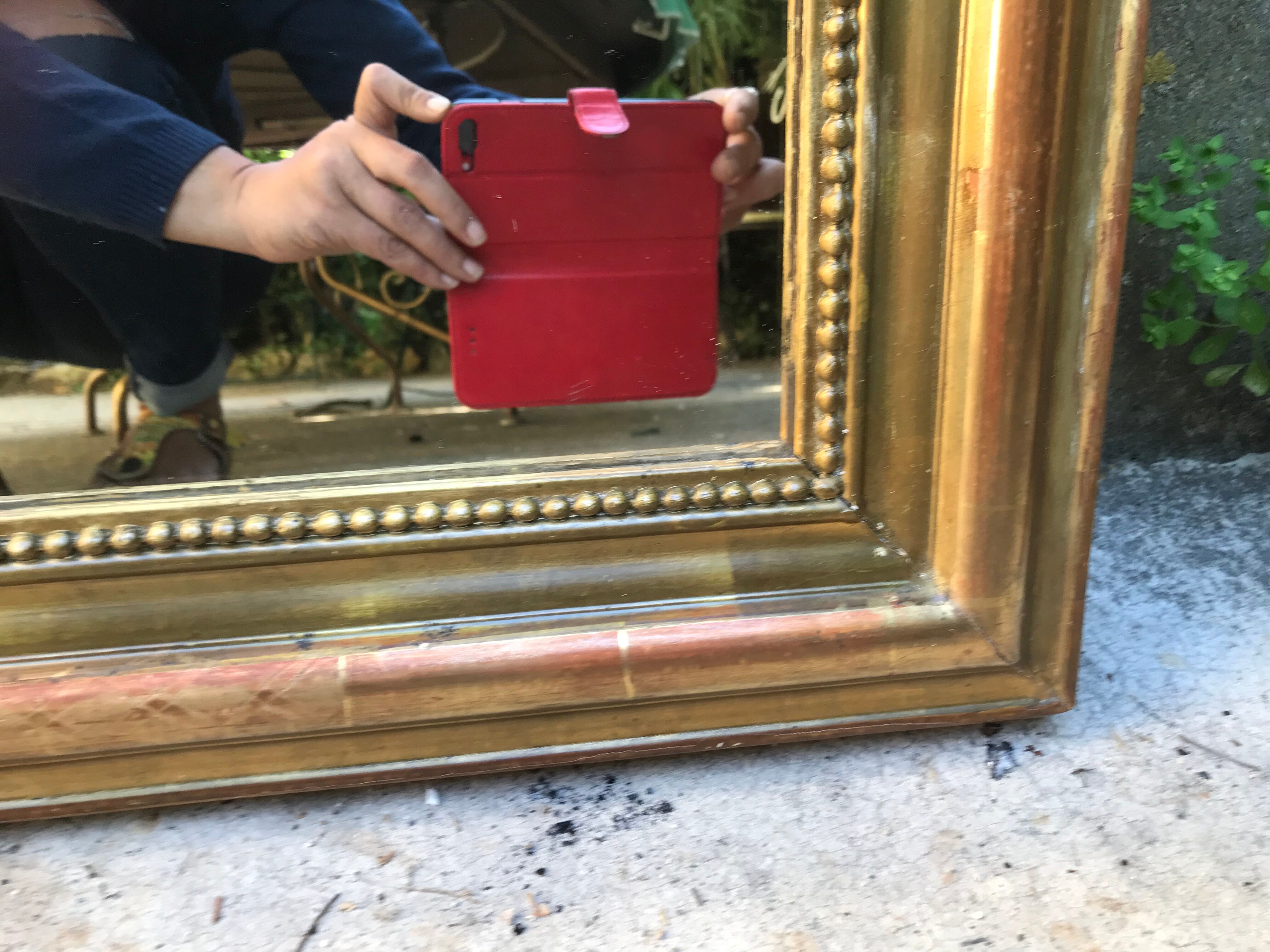 Golden Louis-Philippe Mirror 99x74 cm