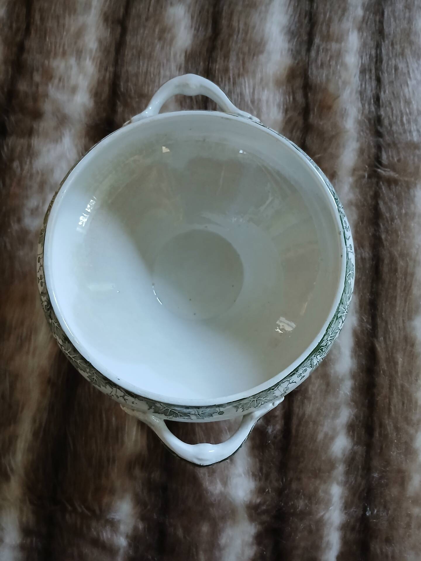 Small antique soup tureen in ironstone