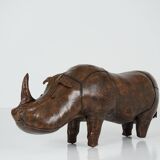 XL Rhinoceros Leather Footstool by Dimitri Omersa