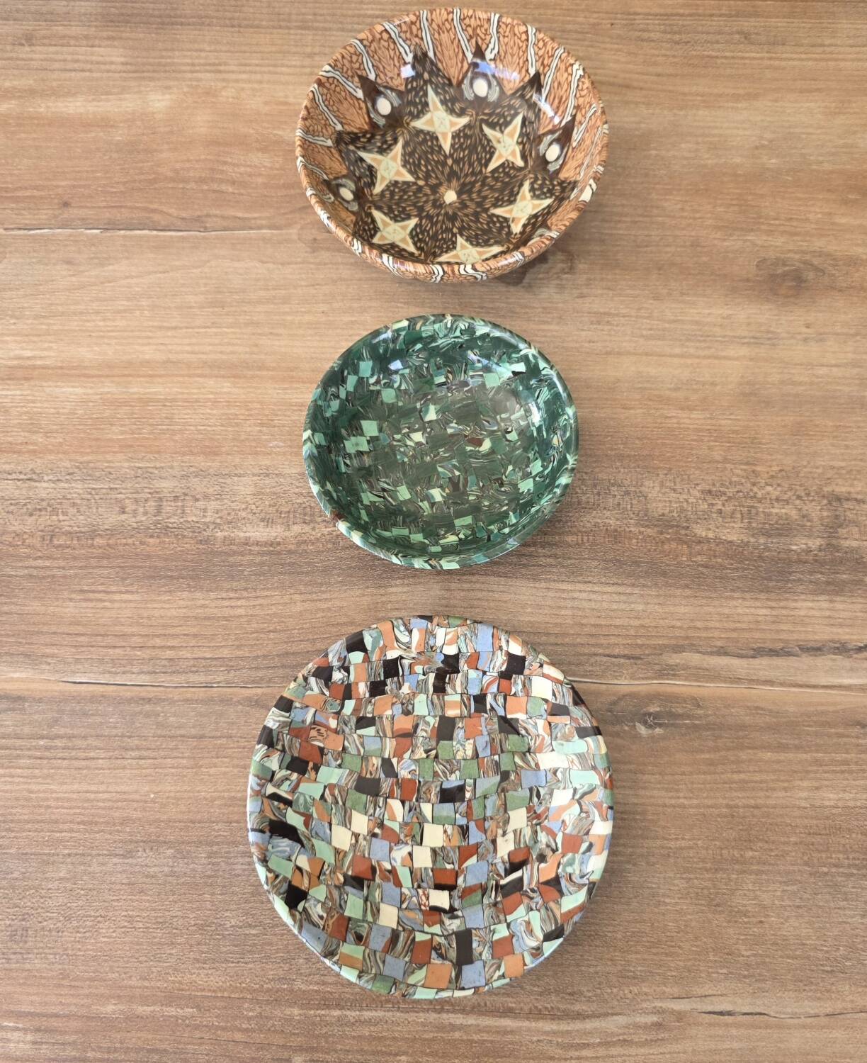 Rare Lot 3 Bowls GERBINO Vallauris – Mixed Earth Mosaic