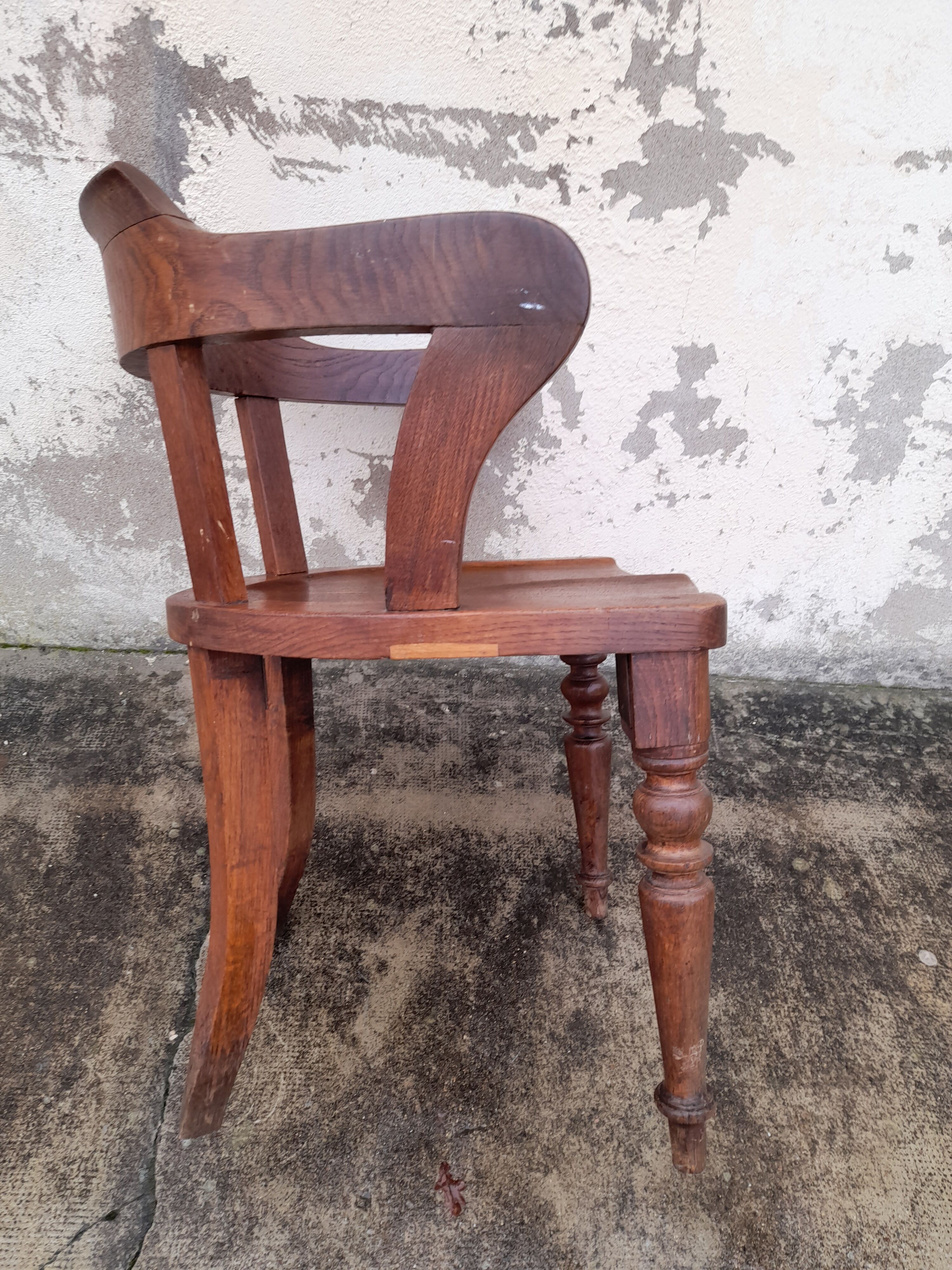 Fauteuil de bureau Louis Philippe en chêne