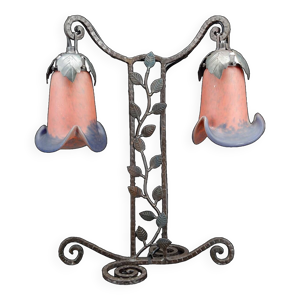 lampe bicéphale en fer - 1920