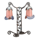 Two-headed wrought iron lamp by Muller, Art Deco, France, Circa 1920