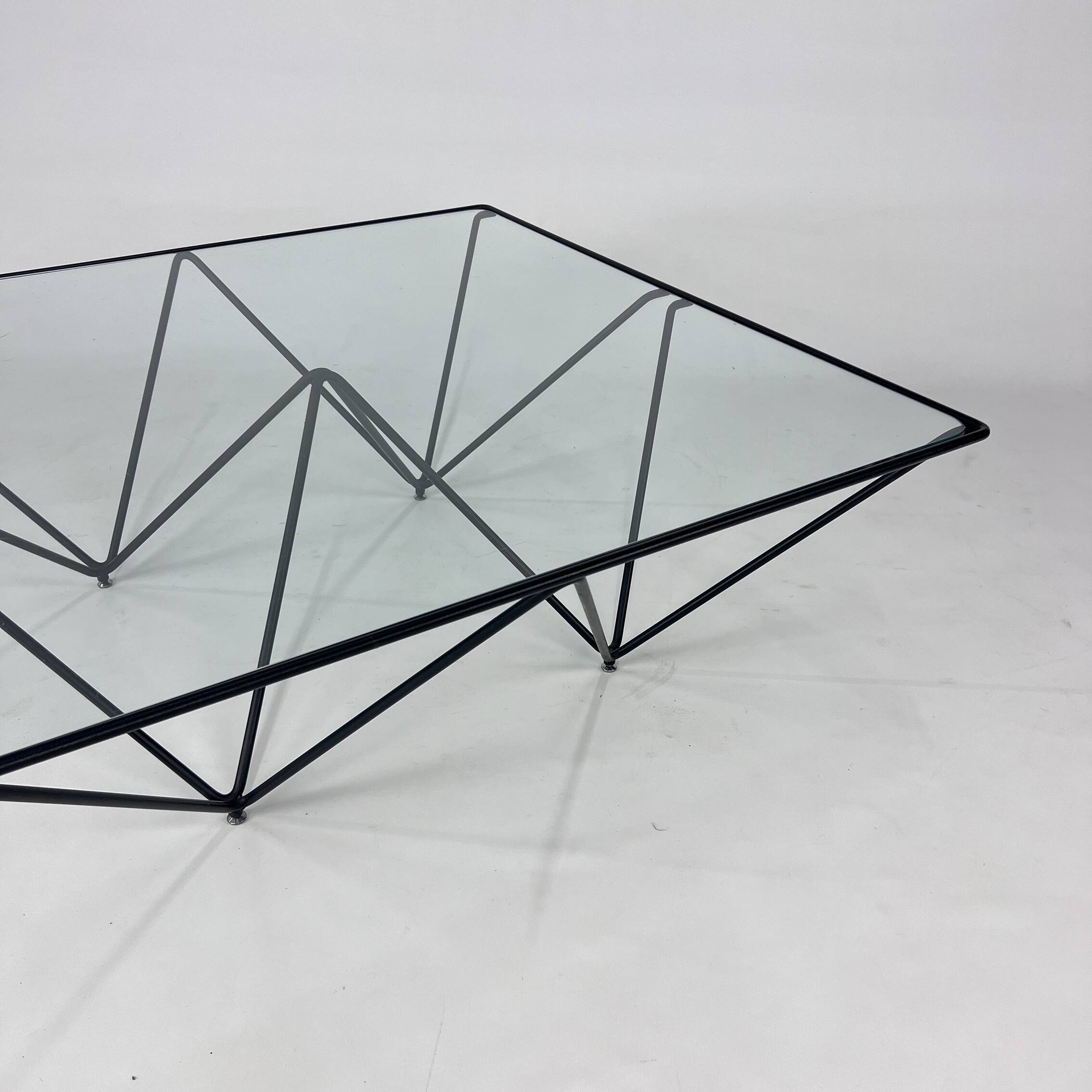 Postmodern Italian Steel and Glass Coffee Table, 1980s