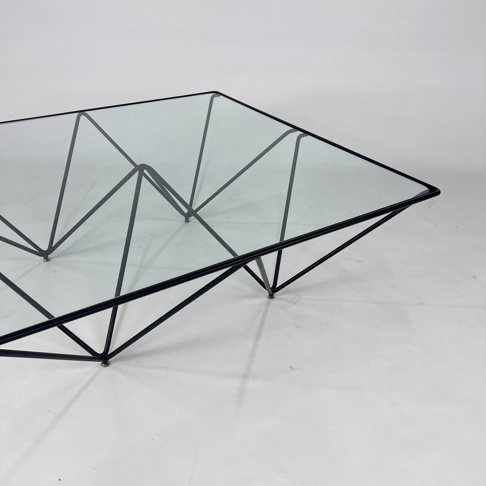Postmodern Italian Steel and Glass Coffee Table, 1980s