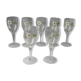 Perrier champagne flutes belle epoque enamel decor
