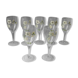 Perrier champagne flutes belle epoque enamel decor