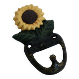 Petite patère vintage tournesol en fonte