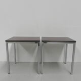 Set of 2 coffee tables with wood print