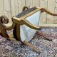 19th century French armchair in cherry wood and leather seat