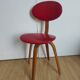 Vintage Bow-Wood chair by Steiner - red seat and dark wood