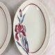 Ramekin x 2 Oval dish Old Model Iris Fleurs French manufacture signed Sarreguemines