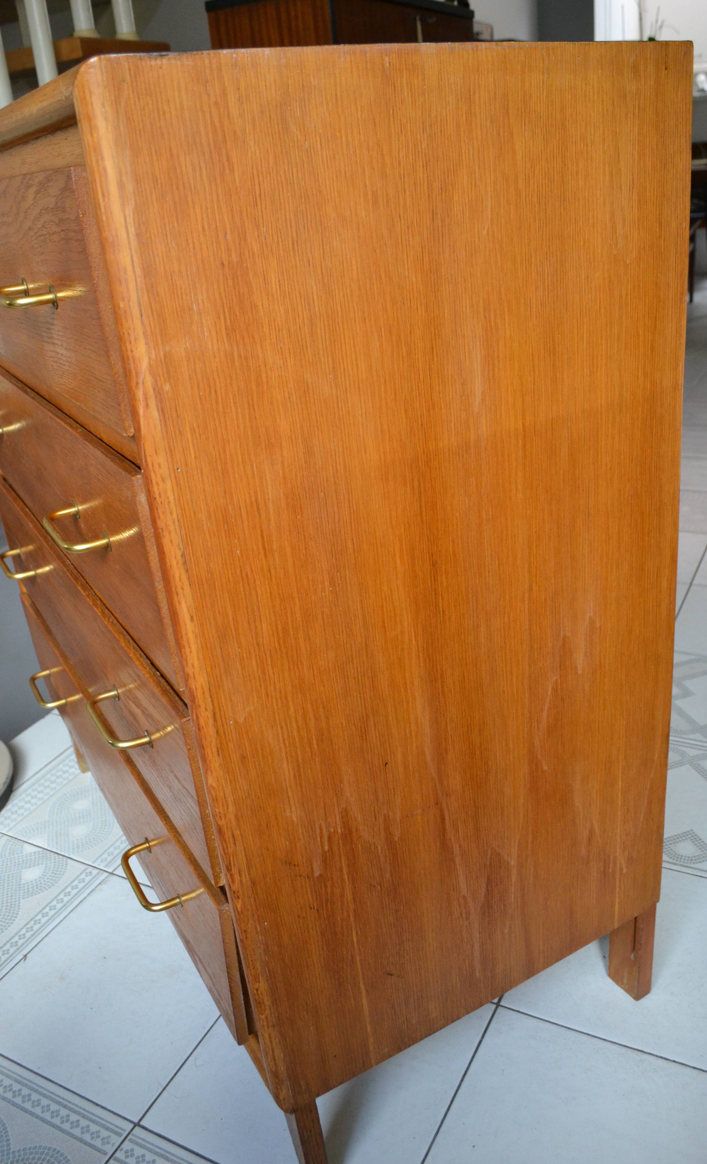 Chest of drawers 60s 4 drawers blond oak