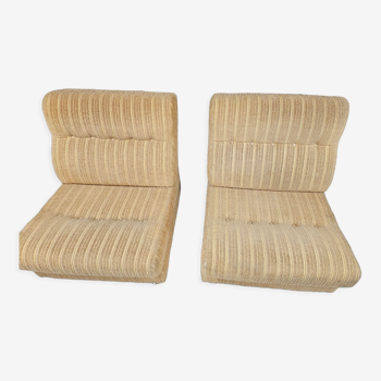 Pair of vintage wool buckle seats