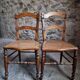 Set of 4 antique dining chairs with caned seats, beech, France, circa 1900–1920.