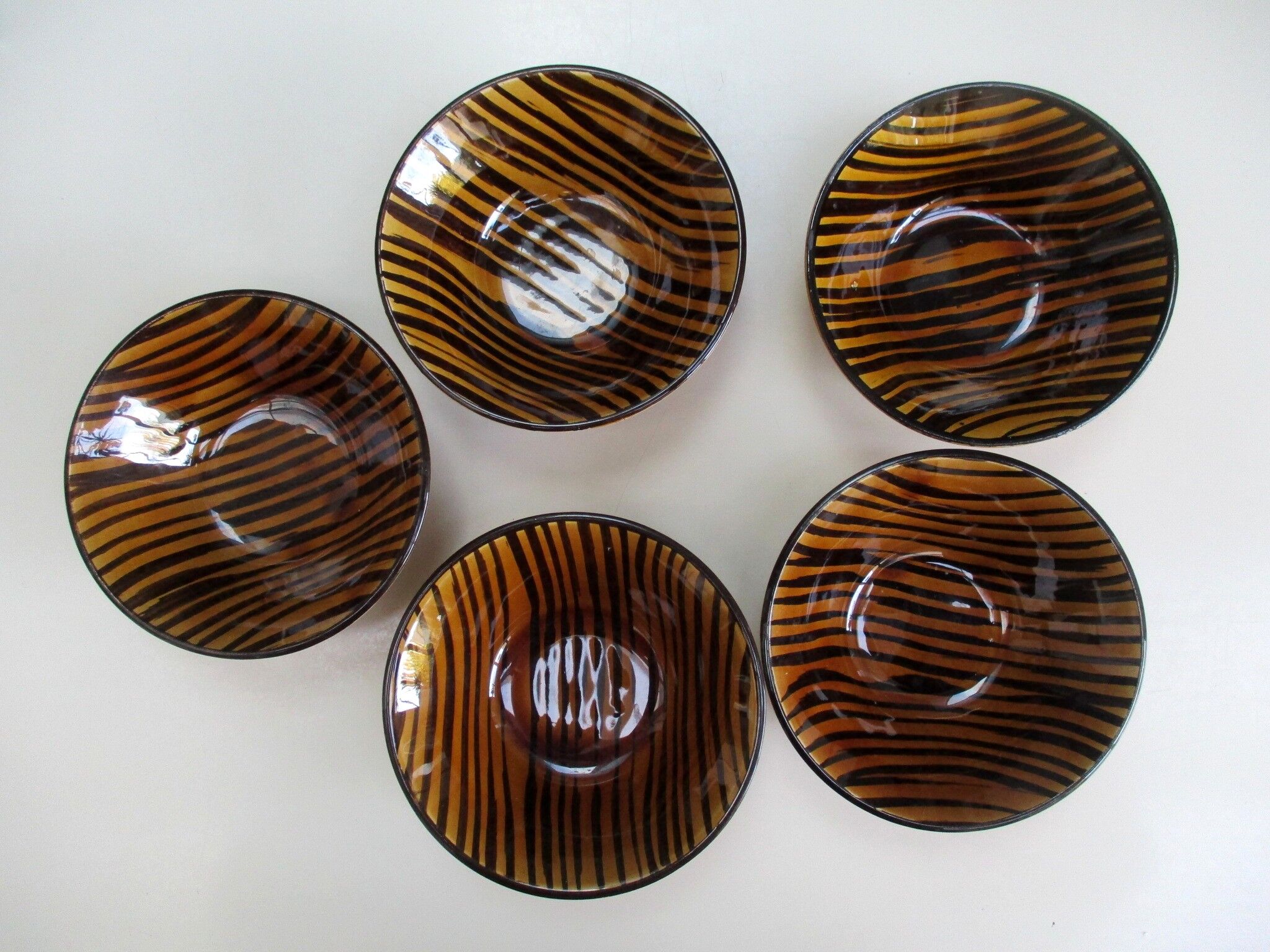 Sarreguemines cups "domino" lot of 5