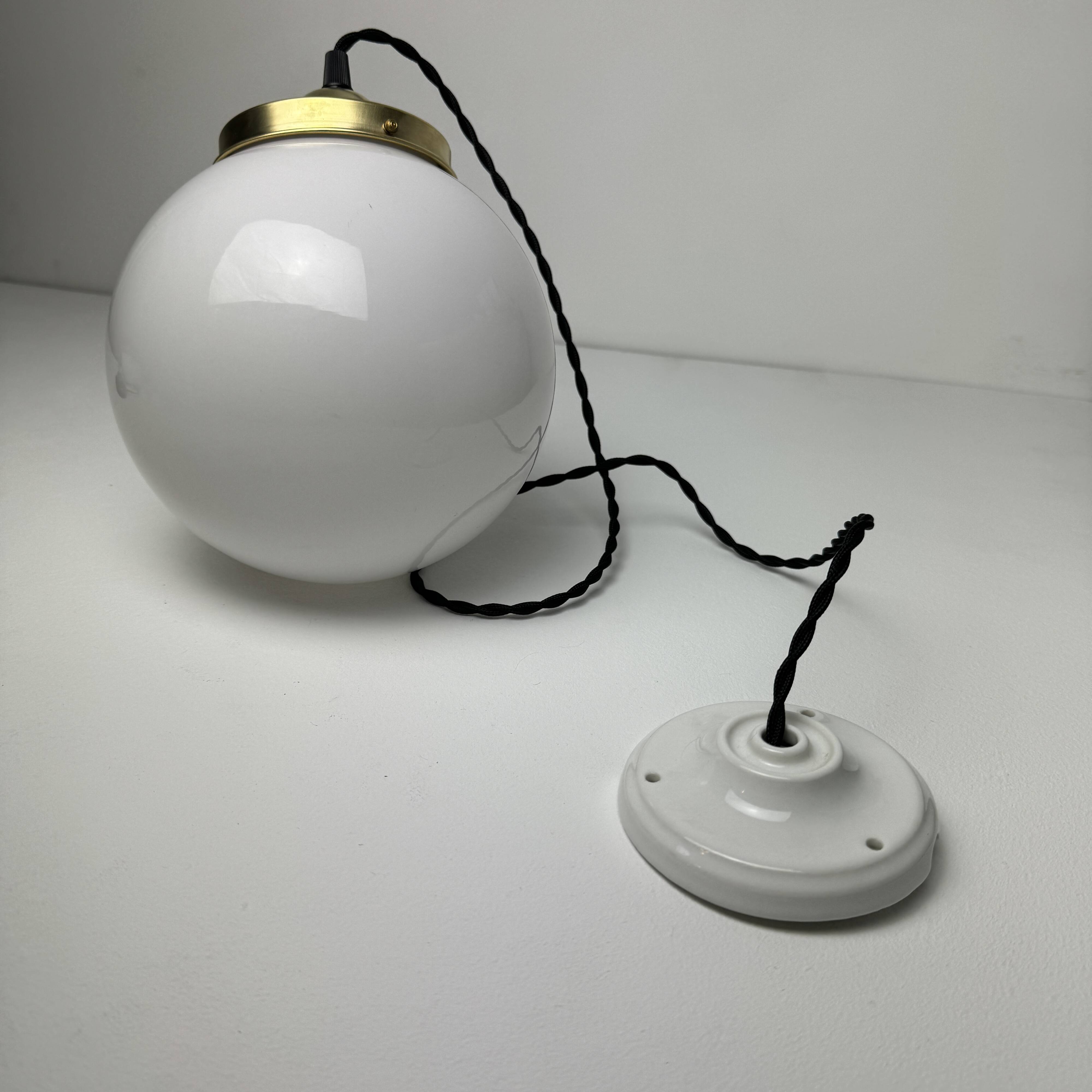 Old round opaline pendant pendant 18 cm vintage