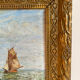 Ancient painting, Marine, signed 20th century