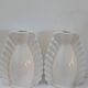 Duo de vases en céramique blanche craquelée Néo Art Déco France