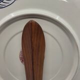 Large Chinese dish signed in Imari porcelain decorated with peacocks and flowers 1970 Vintage