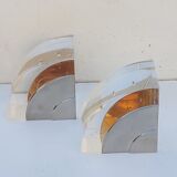 Plexi chrome metal bookends in the 70s