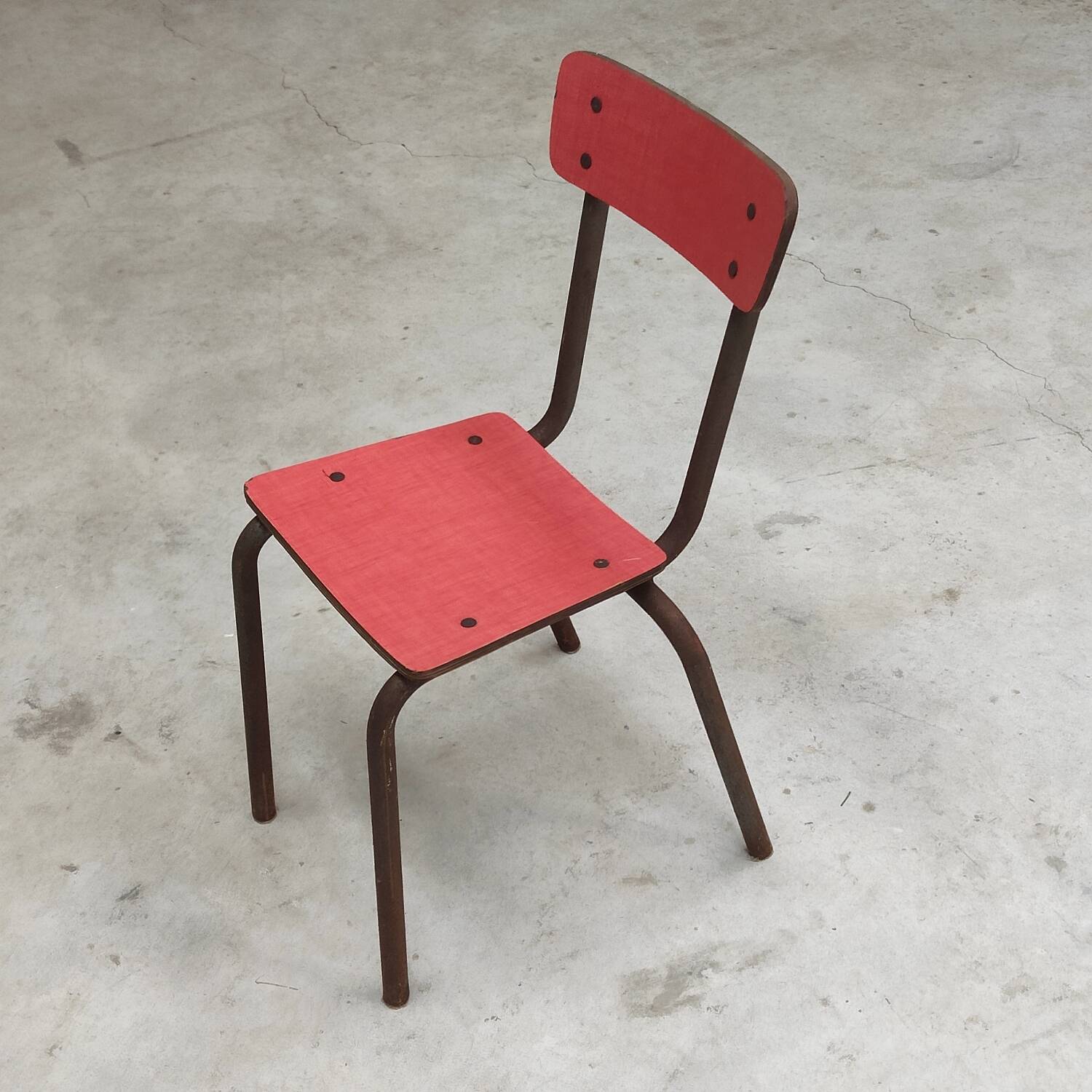 Pink Formica children's chair