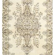 Tapis turc vintage vert clair et crème, 162 x 259 cm