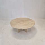 Italian travertine coffee table, 1980s
