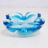 Cendrier en verre de Murano bleu
