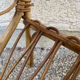 Vintage rattan magazine rack table