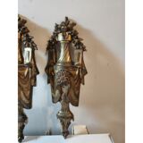Pair of decorative bronze items from the 19th century.