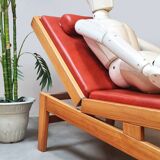 Vintage Swiss design sunbed daybed chaise longue 1950's