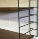 Large beech wood string shelf and black metal Stud