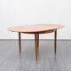Round dining table, vintage, with extensions