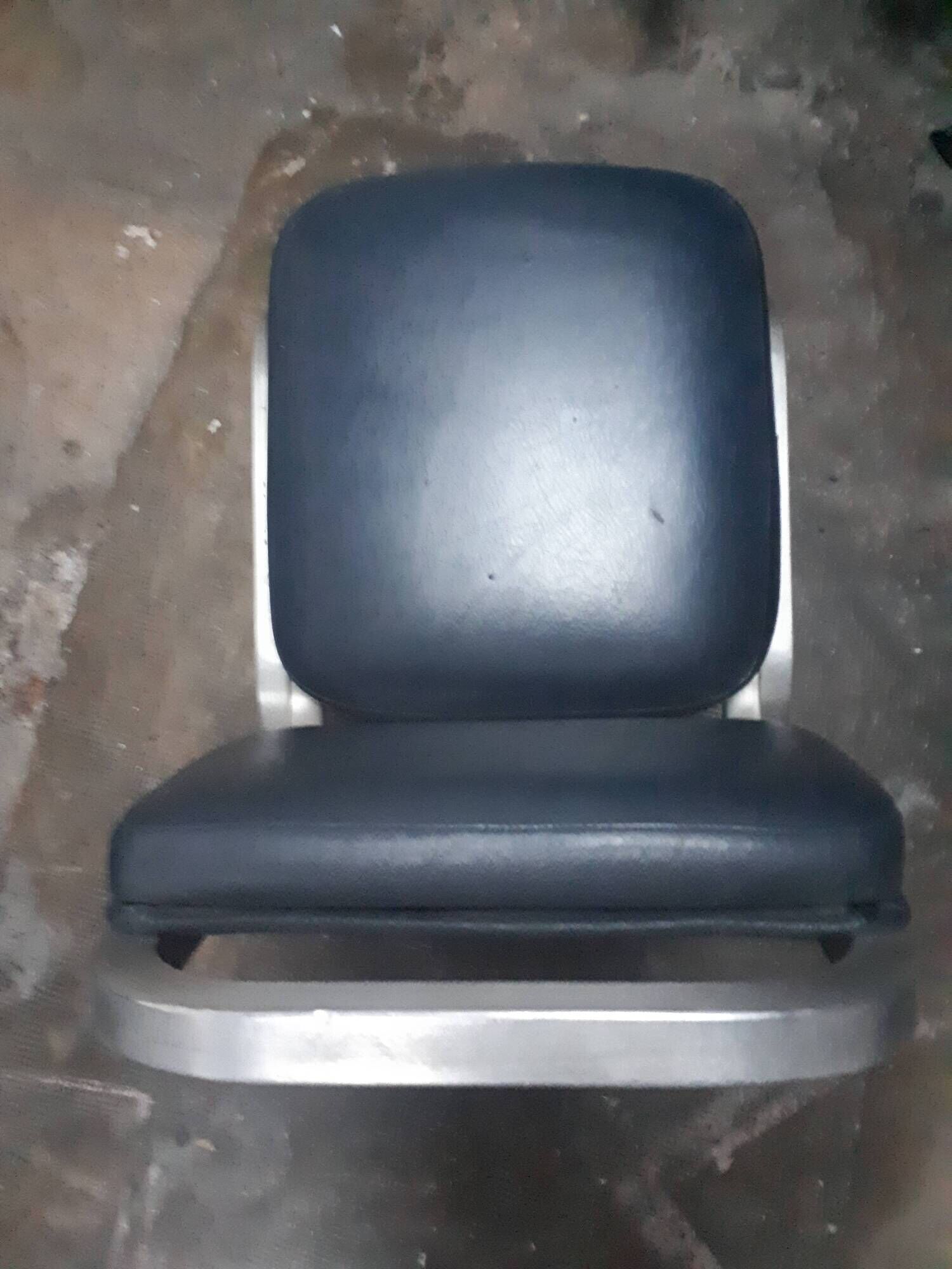Pair chair desk conference aluminum skai grey vintage blue 1960