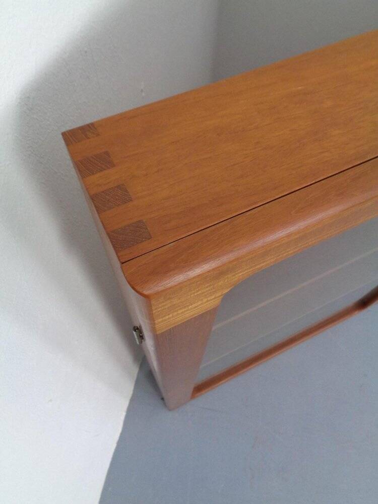 Wall cabinet with glass doors from Dyrlund, Denmark, 1970s.