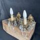 Pair of antique wall lamps - golden metal - grapevines - 1 lights