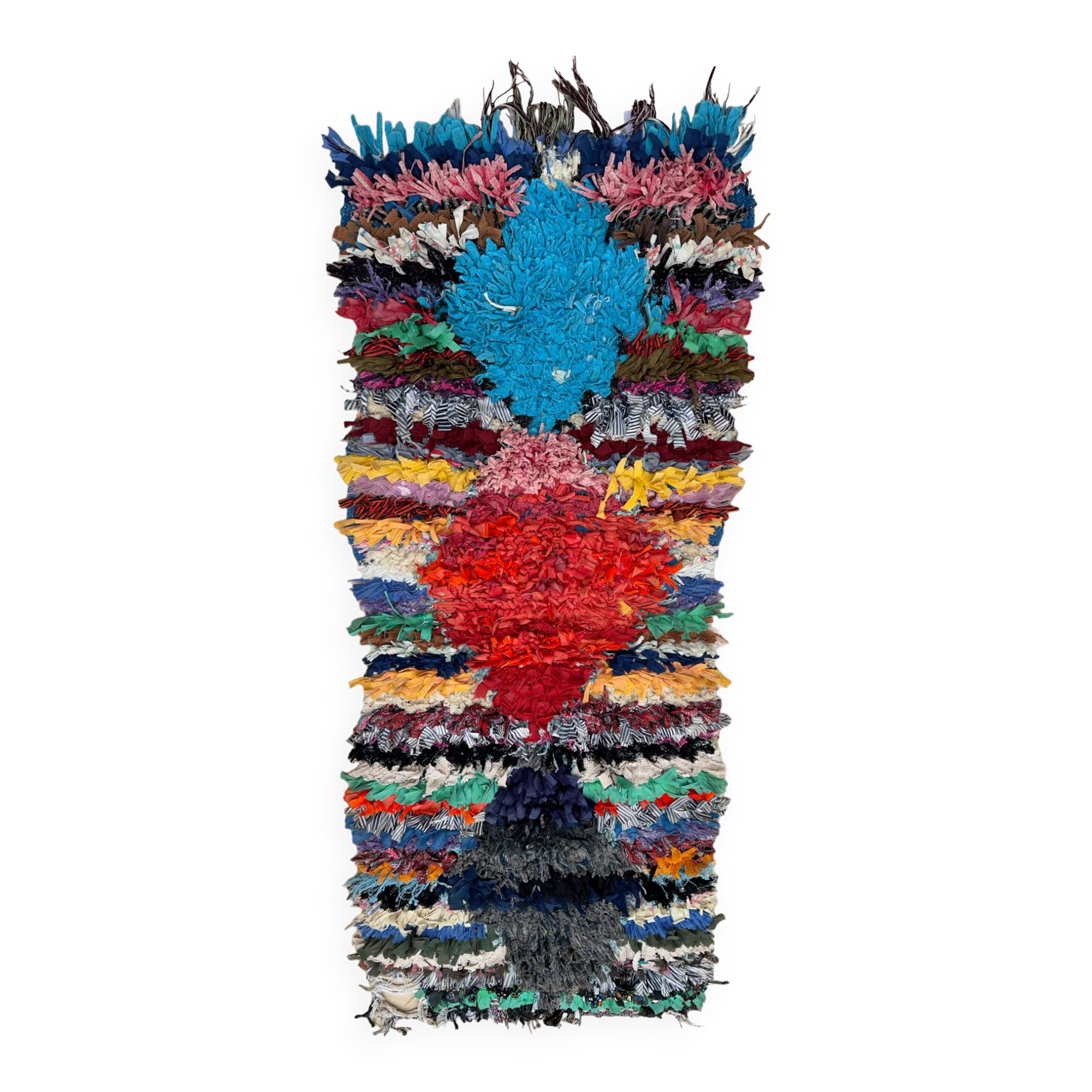 Tapis Marocain Boucherouite coloré - 67 x 162 cm