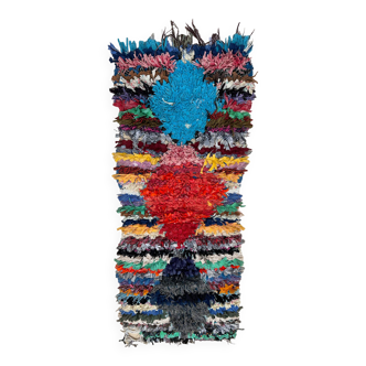 Colorful Boucherouite Moroccan rug - 67 x 162 cm