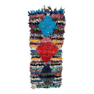 Tapis Marocain Boucherouite coloré - 67 x 162 cm
